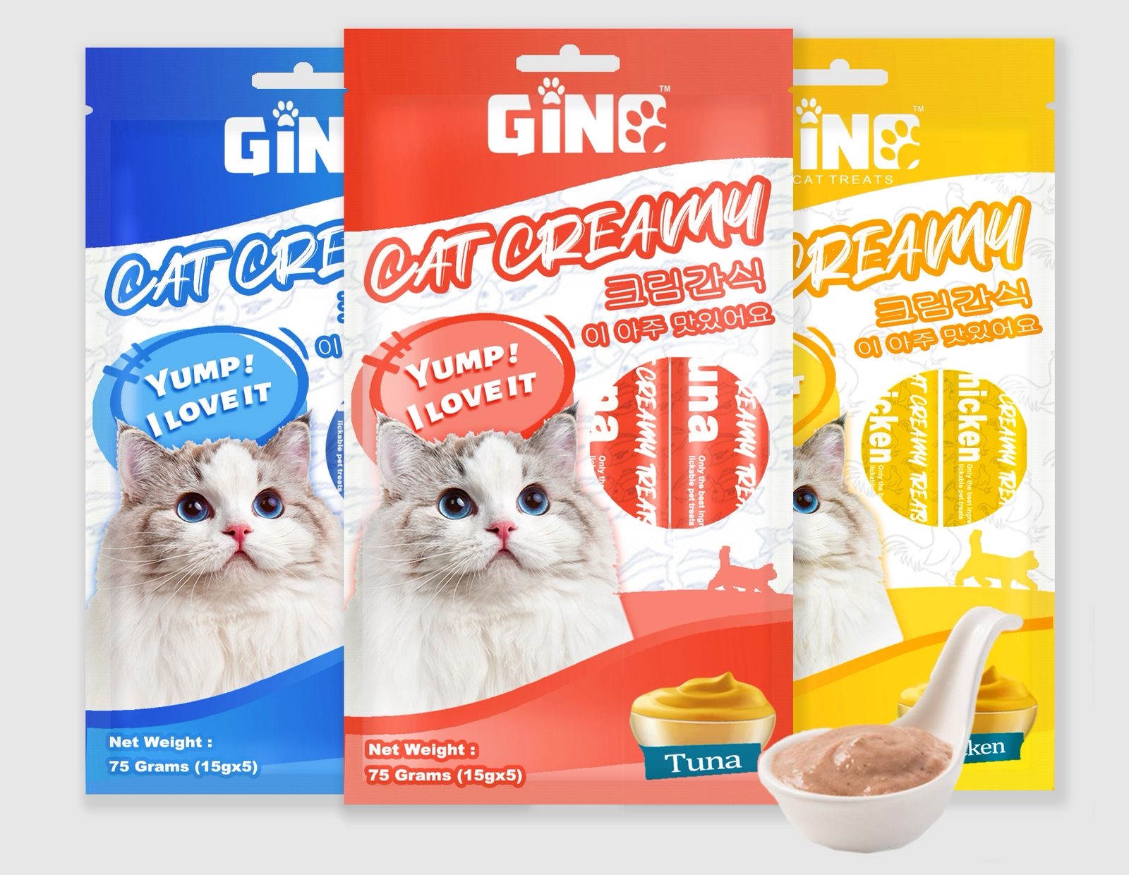 Gino Creamy Lickable Treats for cat (75gram)