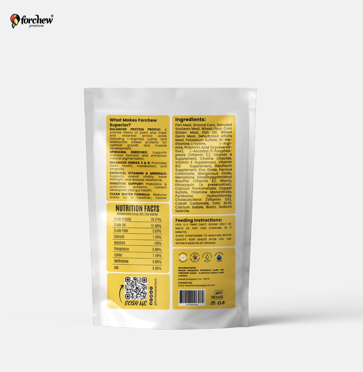 forchew premium Aqua herbivorous fish feed (100gram)
