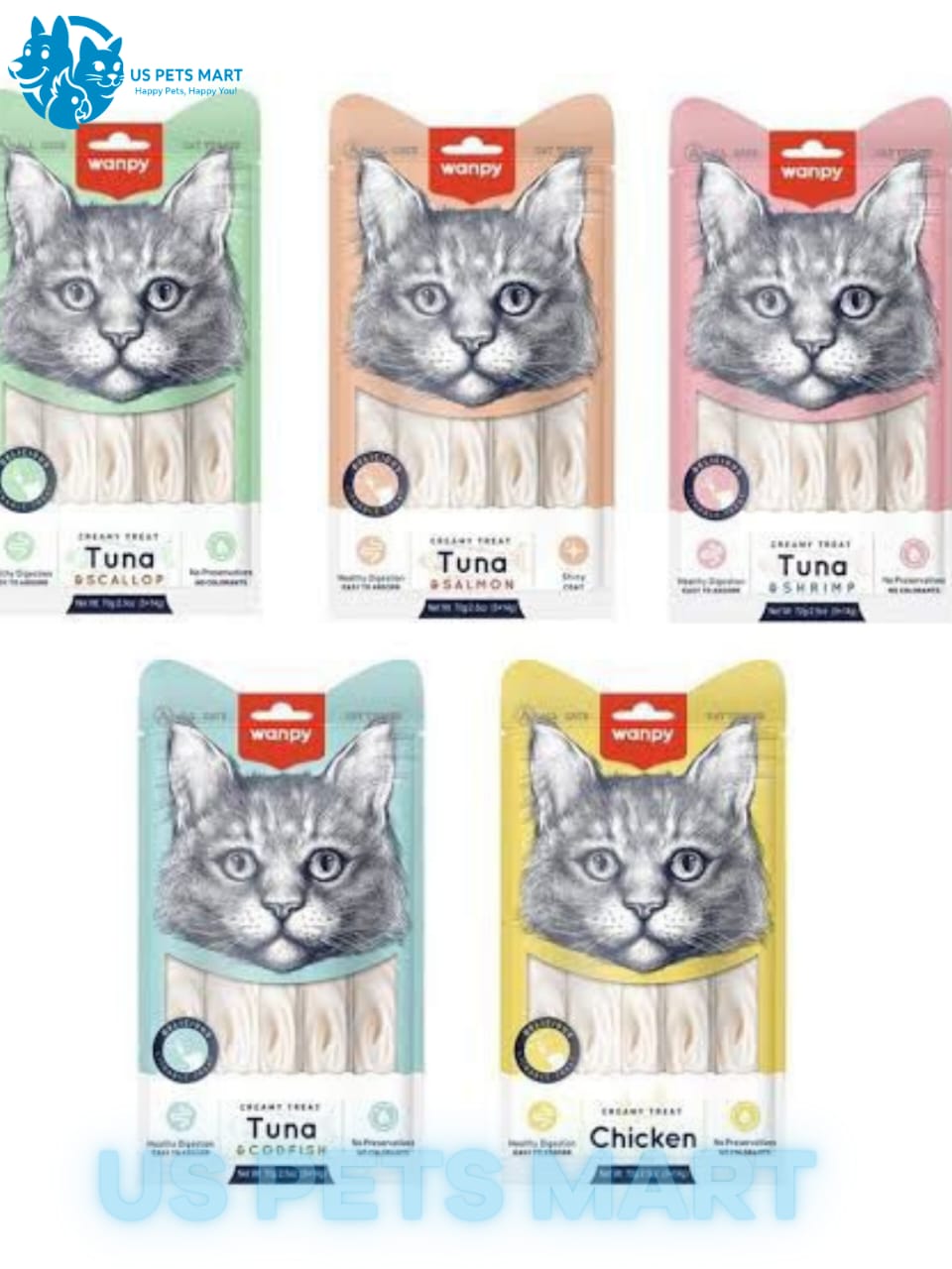 Wanpy cat treat 5pc