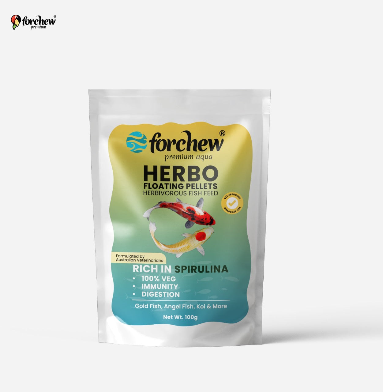 forchew premium Aqua herbivorous fish feed (100gram)