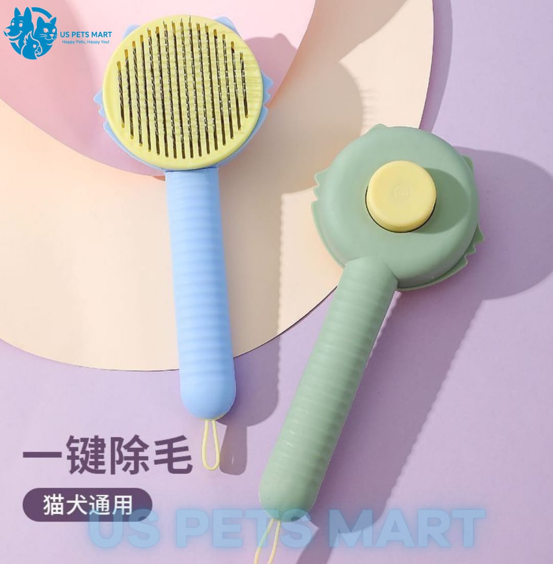 cat face self cleaning brush for cat and dog